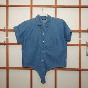 Denim Tie Bottom Tee